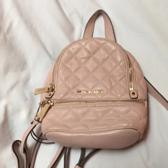 extra small mini rhea backpack pink Kors Rhea Backpack Mk Mini Backpack Pink Michael Michael Kors Rhea Mini  Studded Leather Backpack